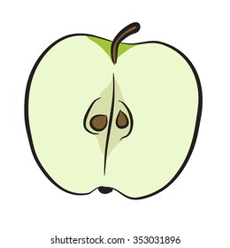Apple isolated on white background. Vector illustration.