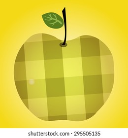 apple isolated on a yellow background with gradient