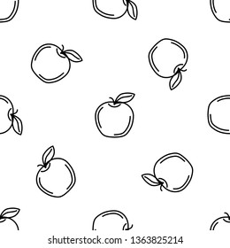 Apple isolated seamless pattern on white background. 
llustration on the theme of fitness, sport.