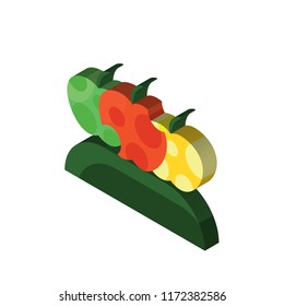 Apple isometric left top view 3D icon