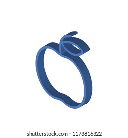 Apple isometric left top view 3D icon