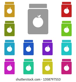 apple, apple jam, can multi color icon. Simple glyph, flat vector of Food icons for UI and UX, website or mobile application