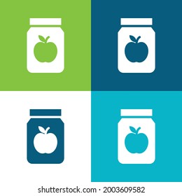 Apple Jam Flat cuatro colores mínimo conjunto de iconos