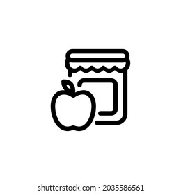 Apple Jam Fruit Vegetable Food Monoline Symbol Icon Logo for Graphic Design UI UX and Website