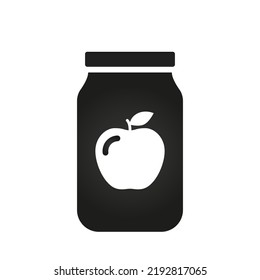 apple jam icon. jar and fruit preservation symbol. isolated vector image in simple style