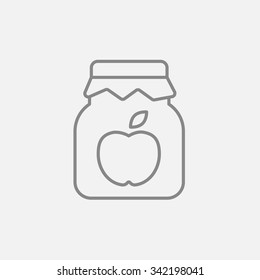 Apple jam jar line icon for web, mobile and infographics. Vector dark grey icon isolated on light grey background.