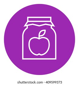 Apple jam jar line icon.