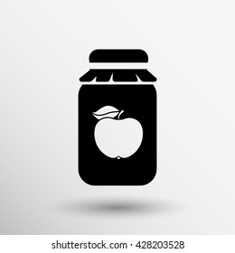 Apple jam jar line icon for web mobile and infographics Vector.