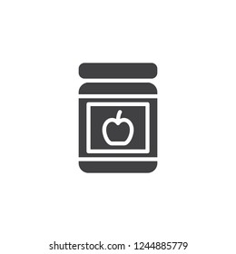 Apple Jam Jar vector icon. filled flat sign for mobile concept and web design. Preserved food jar simple solid icon. Symbol, logo illustration. Pixel perfect vector graphics