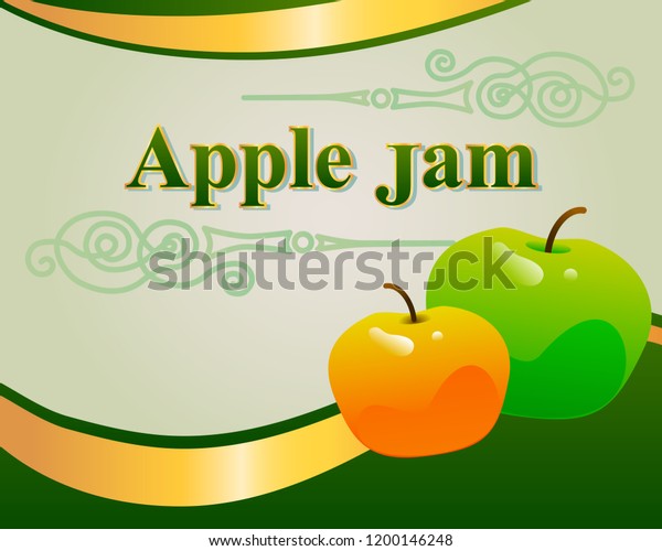 Apple Jam Label Design Template Stock Vector Royalty Free 1200146248