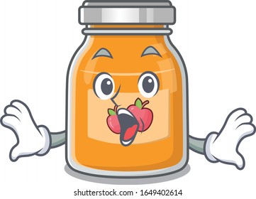 Apple jam mascot design concept with a surprised gesture