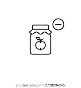 Doce de maçã e menos. Pixel perfeito, ícone de vetor de traçado editável