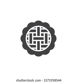 Apple jam pie cake vector icon. filled flat sign for mobile concept and web design. Thanksgiving pie, top view glyph icon. Symbol, logo illustration. Vector graphics