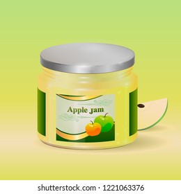 Apple jam realistic vector illustration
