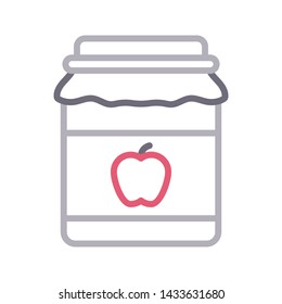 apple jar color line vector icon