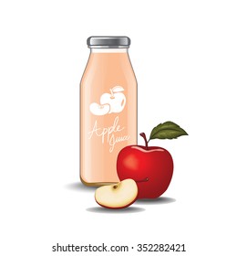 apple juice bottle vector illustration