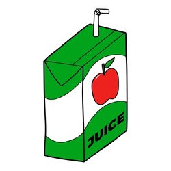 apple juice box illustration colored hand drawn vector	