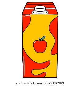 apple juice box illustration hand drawn isolated vector