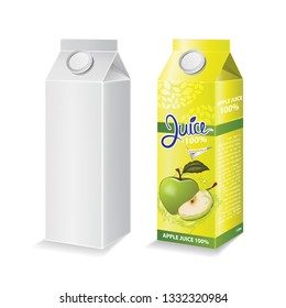 Apple juice box package vector illustration