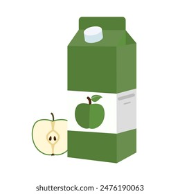 Ilustración vectorial de paquete de zumo de manzana