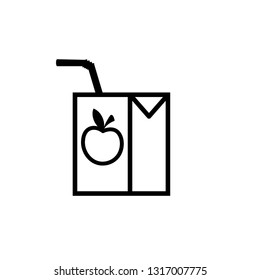 Apple juice carton box outline icon. Clipart image isolated on white background