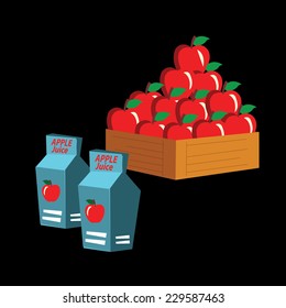 apple juice carton box. vector illustration.