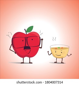 Apple and Apple Juice cartoon characters