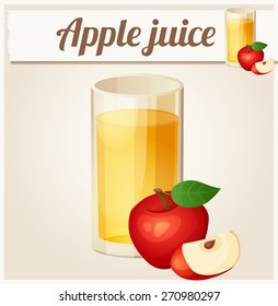 Apple Juice. Detailed Vector Icon. Series Of Food And Drink And Ingredients For Cooking.