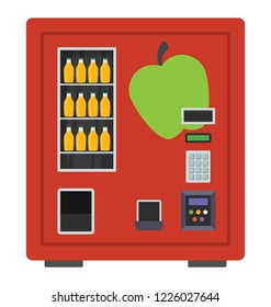 
An apple juice dispenser in a vending machine 
