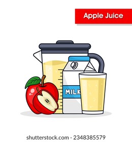 Ilustración de diseño de fondo de bebida de zumo de manzana para productos de marca, logotipo de tienda, sello, banner y más