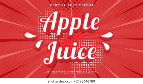 Apple Juice editable Text Effect Template suitable for fresh fruit theme