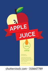 Apple juice flat design label