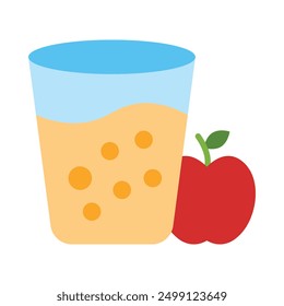 Apple Juice Flat Icon Design For Personal nad Commercial Use