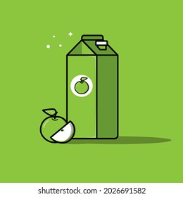apple juice flat Vector Icon Illustration. Icon Concept Isolated Premium Vector. Flat Cartoon Style