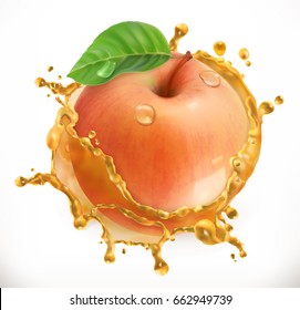 Apple Juice. Fresh Fruit, 3d Vector Icon