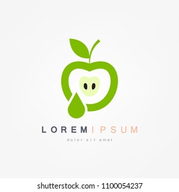 Apple juice. Fresh fruit, vector icon