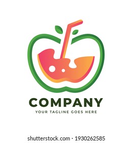 Apple Juice Fruit Gradient Logo Template