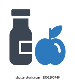 apple juice glyph colour vector icon