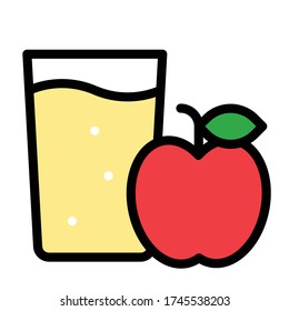 Icono de jugo de manzana, ilustración vectorial de estilo relleno de bebida