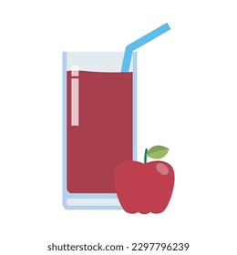 icono de jugo de manzana elemento de estilo plano aislado en ilustración vectorial de fondo blanco