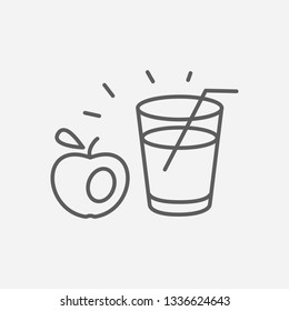 Apple juice icon line symbol. Isolated vector illustration of  icon sign concept for your web site mobile app logo UI design.