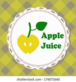 jugo de manzana, etiqueta ilustrada