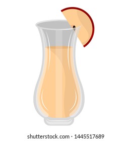 Apple juice jar with a fruit slice - Vector