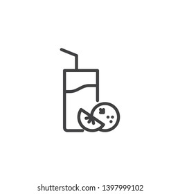 Apple Juice line icon. linear style sign for mobile concept and web design. Apple with juice glass outline vector icon. Healthy diet food symbol, logo illustration. Pixel perfect vector graphics