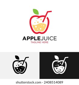Apple Juice Logo Design. Simple and Modern. Vector illustration