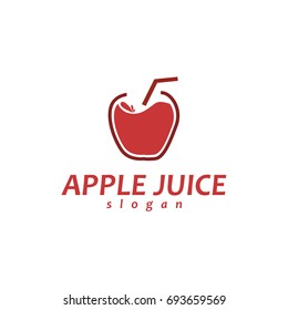 Apple juice logo design with unique illustration