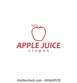 Apple juice logo design with unique illustration