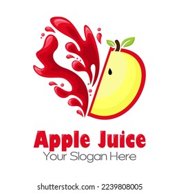 Apple juice logo. Fresh drink design. Your slogan here