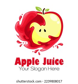 Apple juice logo. Fresh drink design. Your slogan here