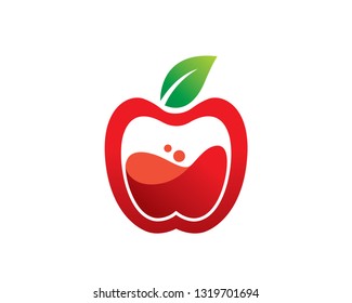 Apple Juice Logo Template, Icon, Symbol - Vector